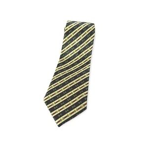 Vintage Rene Chagal 100% Silk Tie Handmade Chain Print‎ 58" Gold Mens Necktie